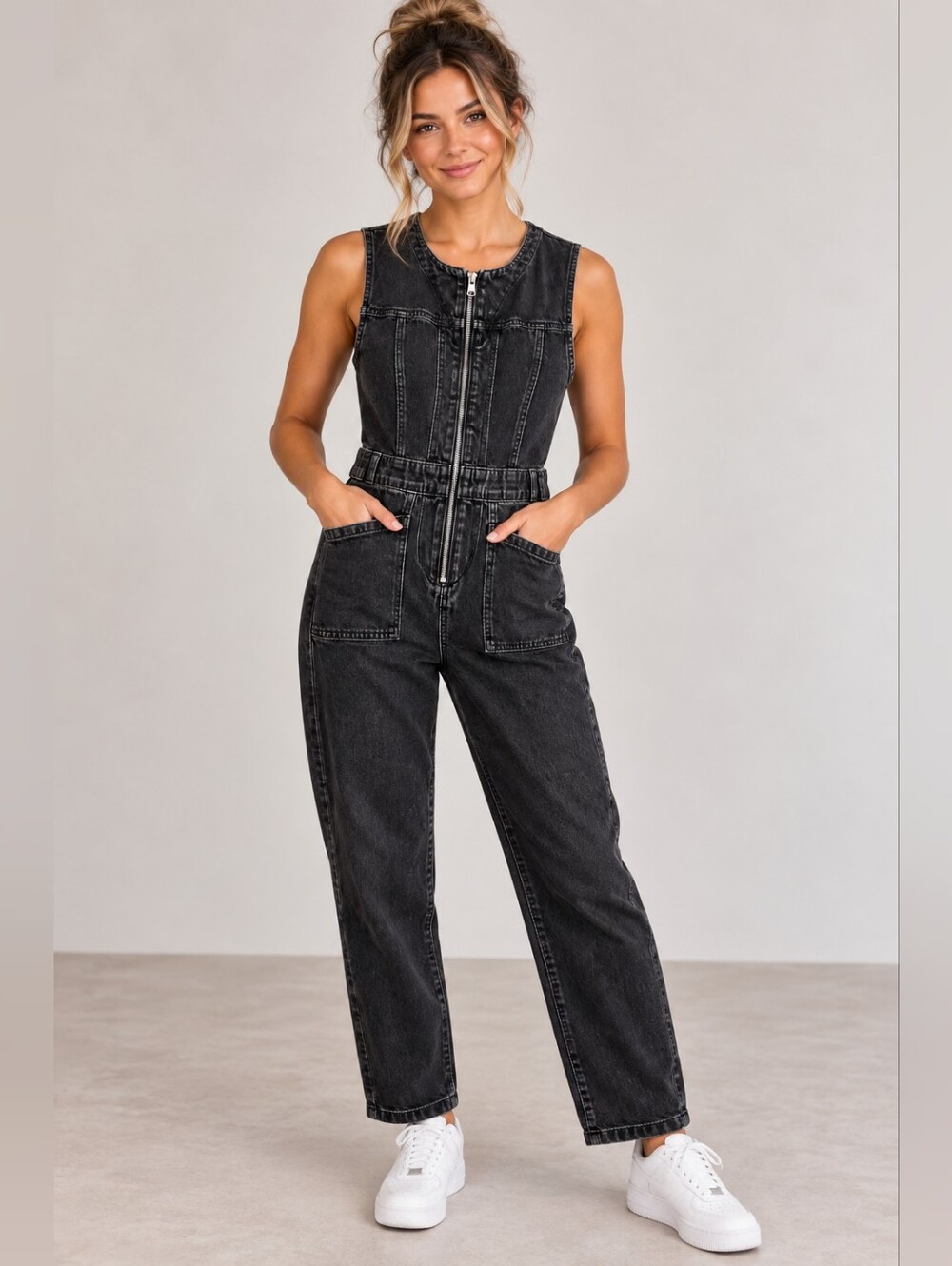 Universal Thread Black Denim Jumpsuit
